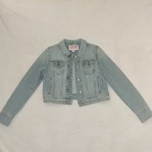 LIGHT-WASH CROPPED JEAN JACKET